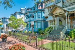 image of Victorian houses in Cape May